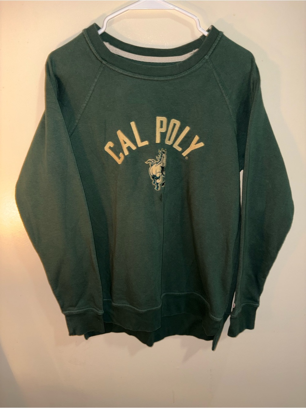 League Green Crewneck Sweatshirt with Cream Trim